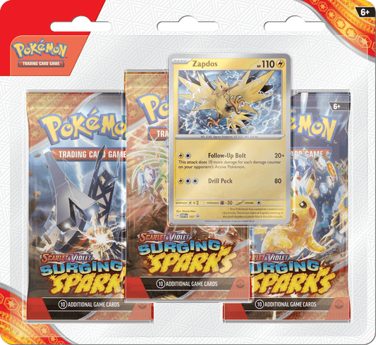 Scarlet & Violet: Surging Sparks - 3-Pack Blister (Zapdos) (PRE-ORDER)