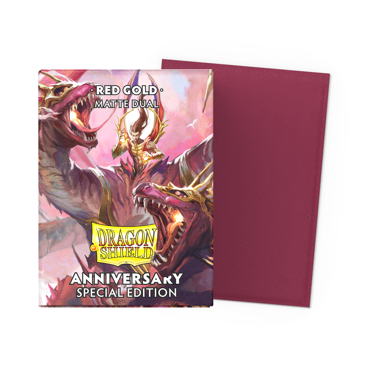 Dragon Shield - 100ct Standard Size - Dual Matte Special Anniversary Edition Red/Gold