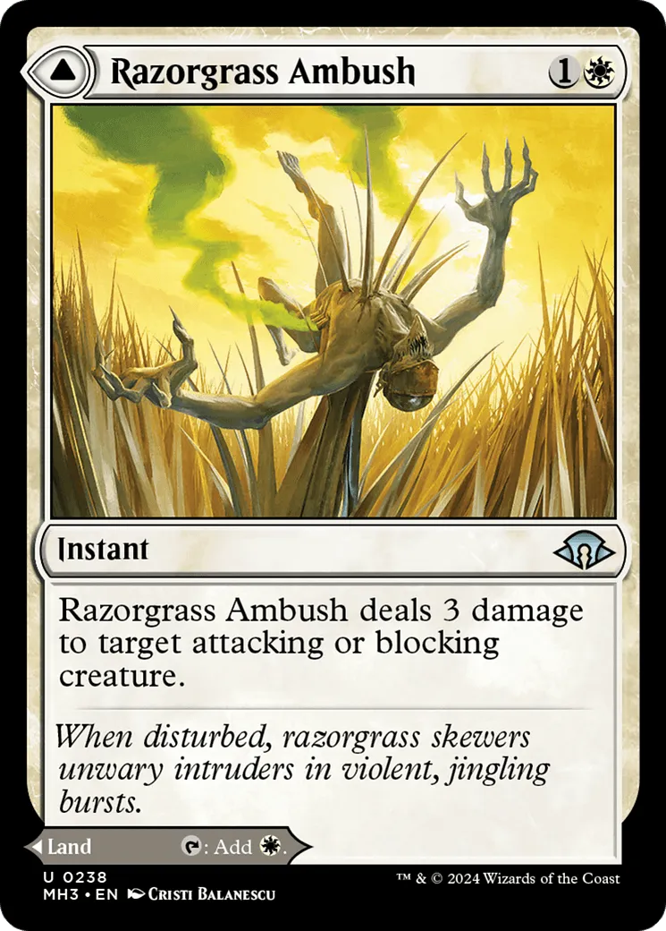 Razorgrass Ambush // Razorgrass Field (MH3-238) - [Modern Horizons 3] - Emmett's ToyStop