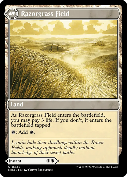 Razorgrass Ambush // Razorgrass Field (MH3-238) - [Modern Horizons 3] Foil - Emmett's ToyStop