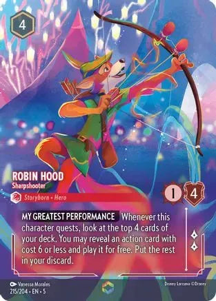 Robin Hood - Sharpshooter (Enchanted) (215/204) Holofoil - Shimmering Skies - Emmett's ToyStop