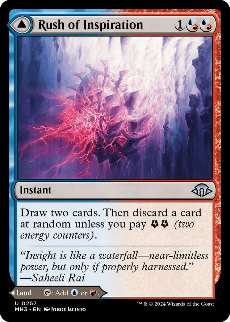 Rush of Inspiration // Crackling Falls (MH3-257) - [Modern Horizons 3] Foil - Emmett's ToyStop