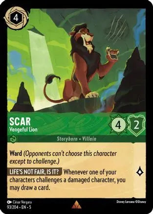 Scar - Vengeful Lion (93/204) Cold Foil - Shimmering Skies - Emmett's ToyStop