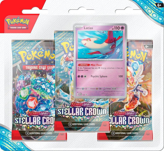 Scarlet & Violet: Stellar Crown - 3-Pack Blister (Latias) (PRE-ORDER) - Emmett's ToyStop