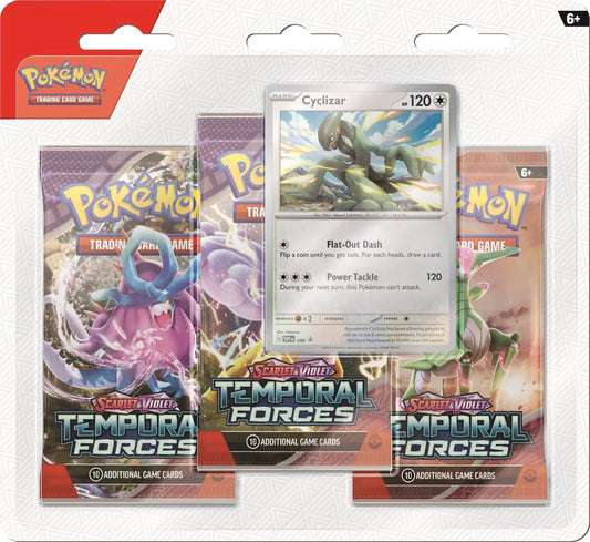 Scarlet & Violet: Temporal Forces - 3-Pack Blister (Cyclizar) - Emmett's ToyStop