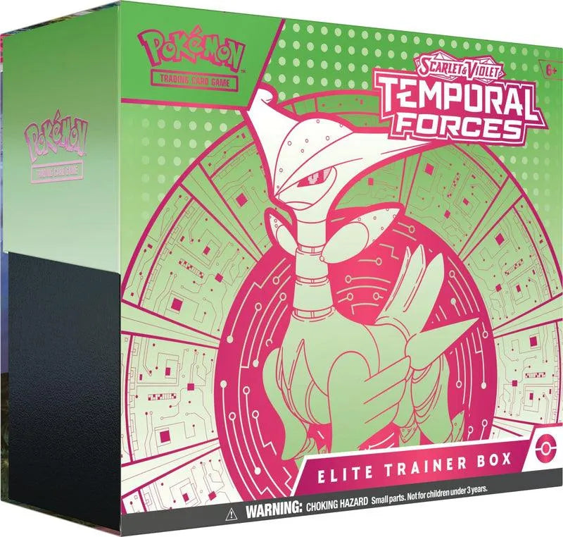 Scarlet & Violet: Temporal Forces - Elite Trainer Box (Iron Leaves) - Emmett's ToyStop