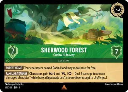 Sherwood Forest - Outlaw Hideaway (101/204) Cold Foil - Shimmering Skies - Emmett's ToyStop