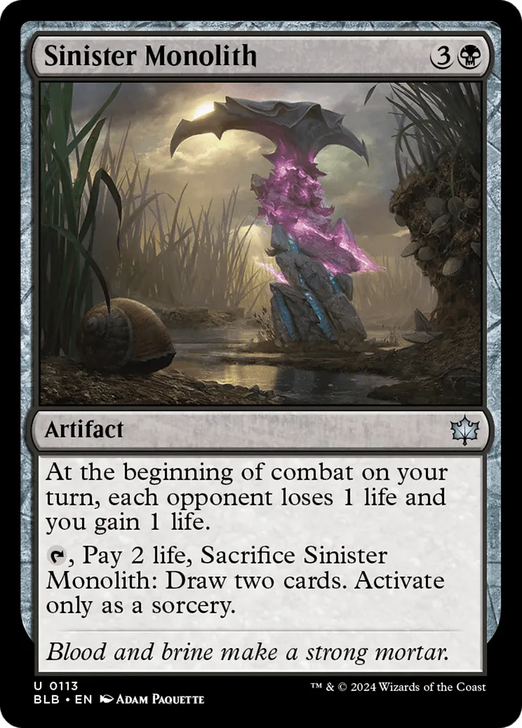 Sinister Monolith (BLB-113) - [Bloomburrow] Foil - Emmett's ToyStop