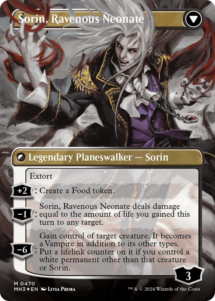 Sorin of House Markov // Sorin, Ravenous Neonate (MH3-470) - [Modern Horizons 3] (Borderless) Foil - Emmett's ToyStop