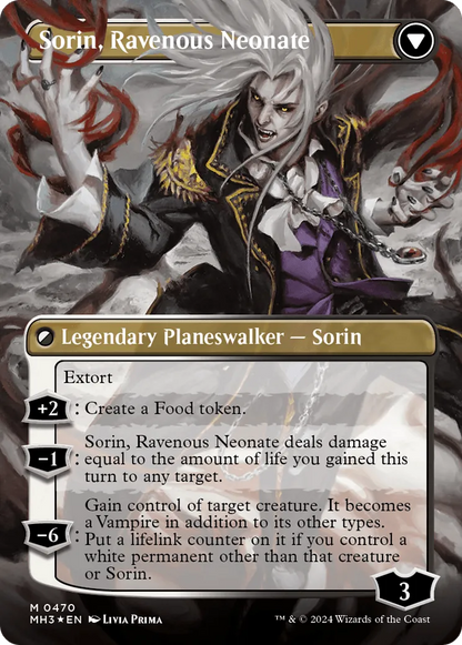 Sorin of House Markov // Sorin, Ravenous Neonate (MH3-470) - [Modern Horizons 3] (Borderless) Foil - Emmett's ToyStop