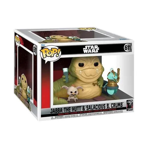 Star Wars: Return of the Jedi 40th Anniversary Jabba and Salacious Crumb Deluxe Funko Pop! Vinyl Figure - Emmett's ToyStop