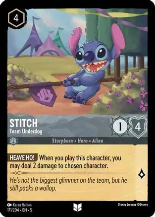 Stitch - Team Underdog (171/204) Cold Foil - Shimmering Skies - Emmett's ToyStop