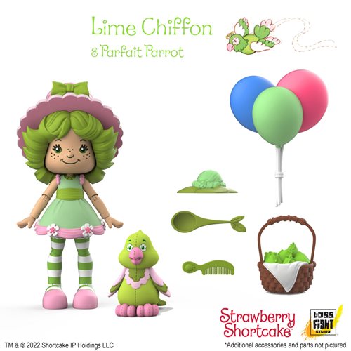 Strawberry Shortcake Wave 1 Lime Chiffon Parfait Parrot and Action Figure - Emmett's ToyStop