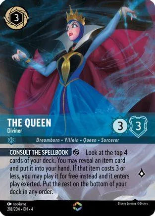 The Queen - Diviner (Enchanted) (218/204) Holofoil - Ursulas Return - Emmett's ToyStop