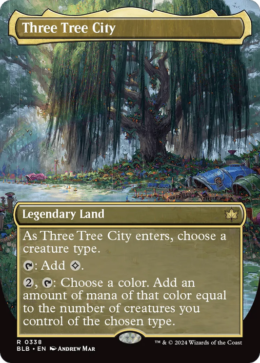 Three Tree City (BLB-338) - [Bloomburrow] (Borderless) Foil - Emmett's ToyStop