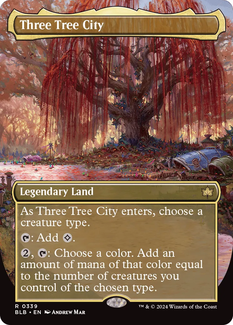 Three Tree City (BLB-339) - [Bloomburrow] (Borderless) Foil - Emmett's ToyStop