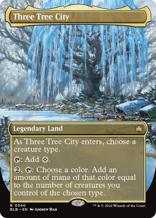 Three Tree City (BLB-340) - [Bloomburrow] (Borderless) Foil - Emmett's ToyStop