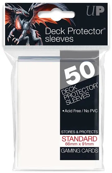 Ultra Pro | Pro-Gloss White Deck Protector Sleeves (50CT) - Emmett's ToyStop