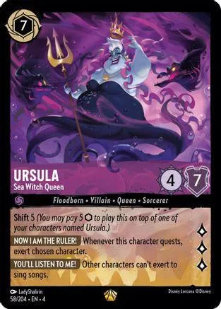 Ursula - Sea Witch Queen (58/204) Cold Foil - Ursulas Return - Emmett's ToyStop