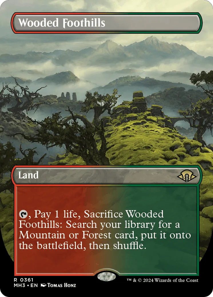 Wooded Foothills (MH3-361) - [Modern Horizons 3] (Borderless) - Emmett's ToyStop