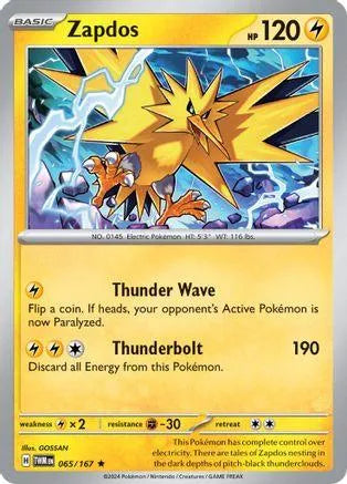 Zapdos 65/167 - SV06 Twilight Masquerade Holofoil - Emmett's ToyStop