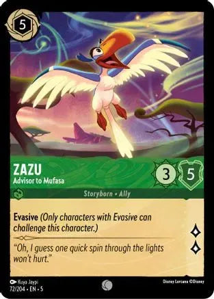 Zazu - Advisor to Mufasa (72/204) Cold Foil - Shimmering Skies - Emmett's ToyStop