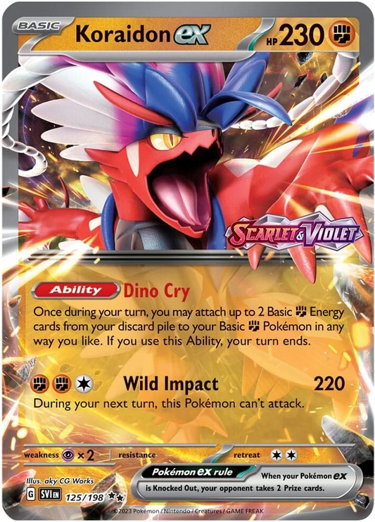 Koraidon ex (125/198) (Estampillé) [Écarlate et Violet : Ensemble de base] 