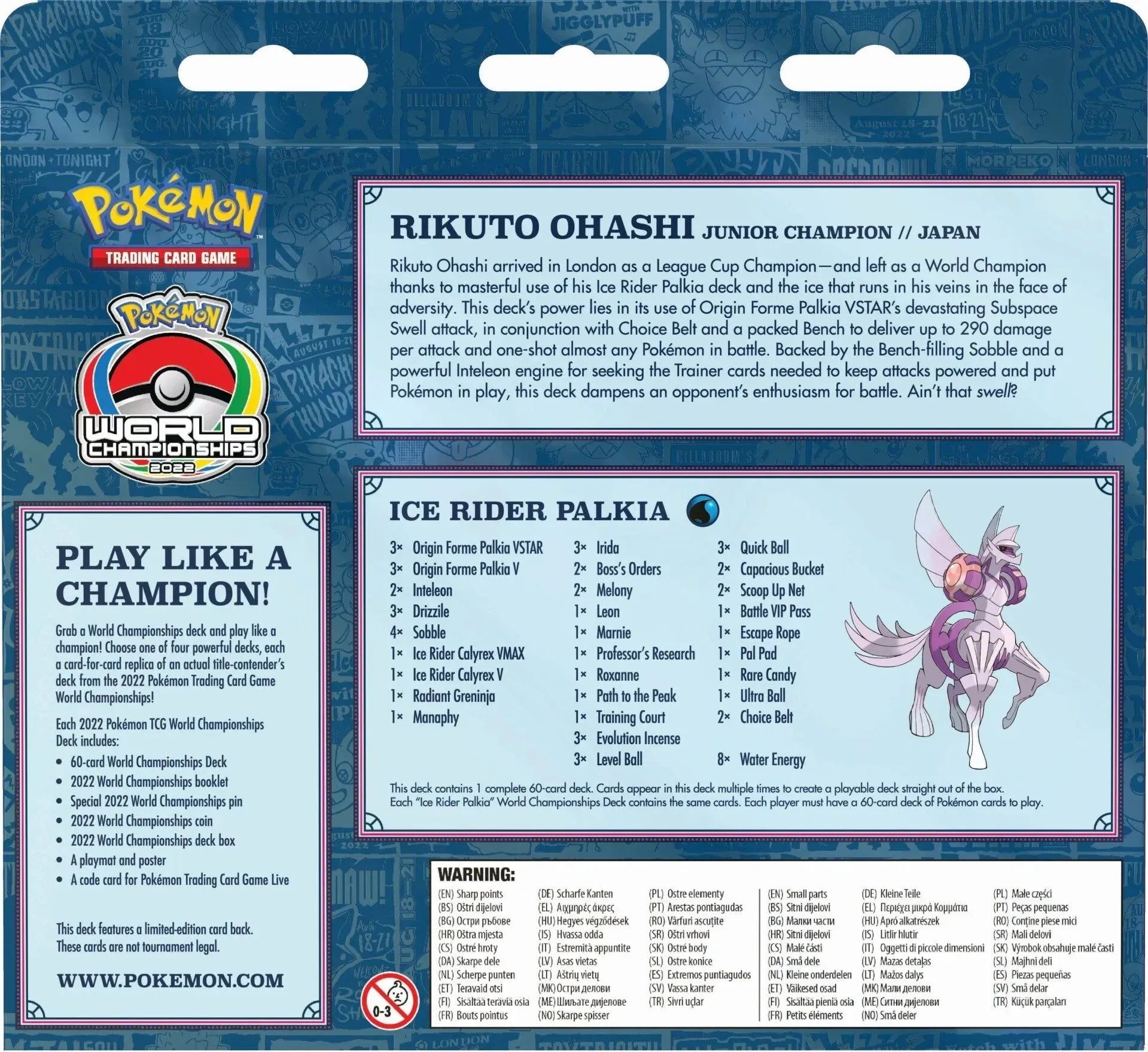 2022 World Championships Deck (Ice Rider Palkia - Rikuto Ohashi) - Emmett's ToyStop