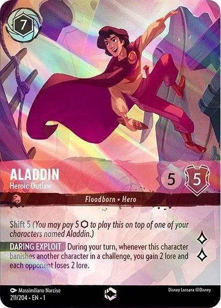 Aladdin - Heroic Outlaw (Alternate Art) (211/204) [The First Chapter] - Emmett's ToyStop