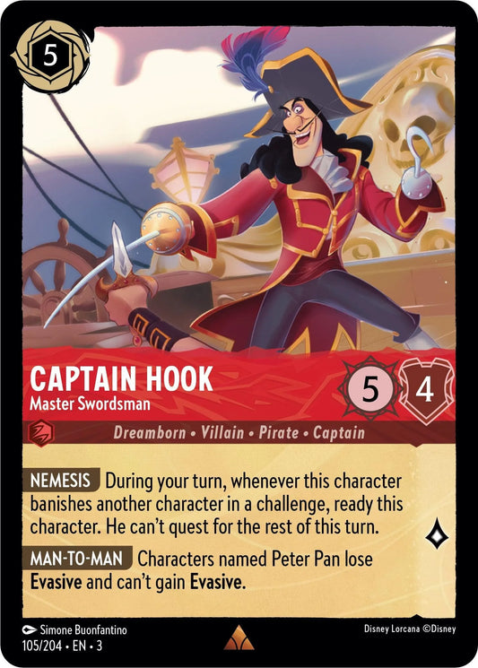 Captain Hook - Master Swordsman (105/204) [Into the Inklands] - Emmett's ToyStop