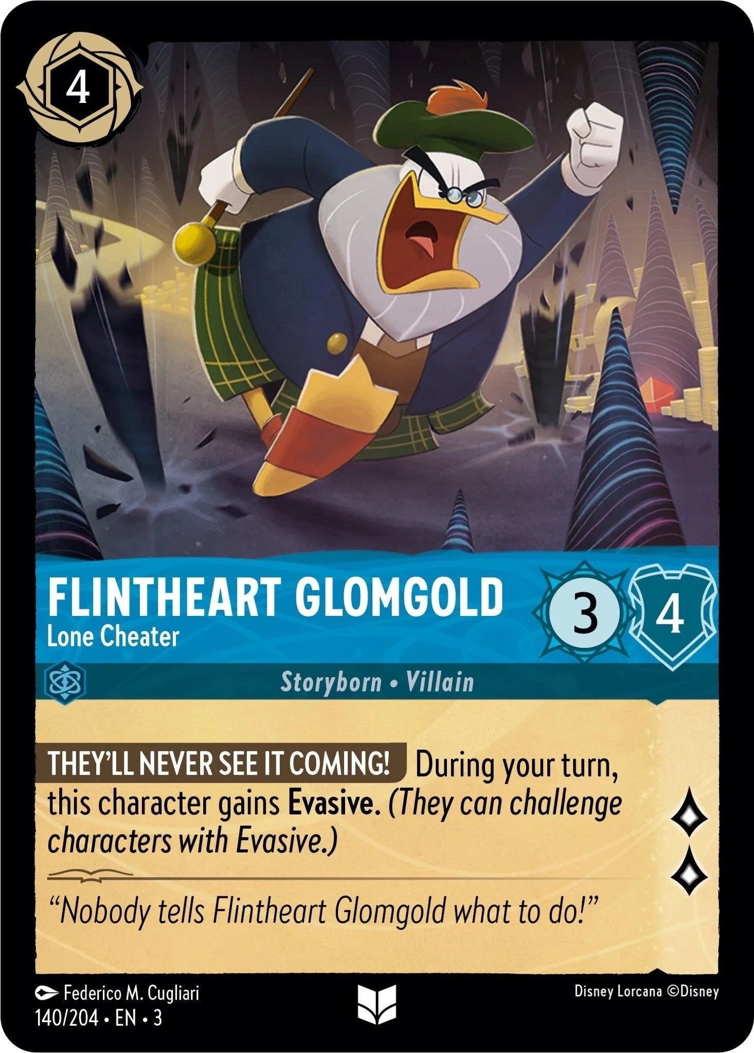 Flintheart Glomgold - Lone Cheater (140/204) [Into the Inklands] - Emmett's ToyStop