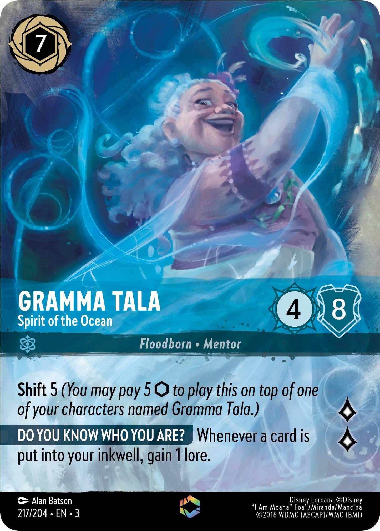 Gramma Tala - Spirit of the Ocean (Alternate Art) (217/204) [Into the Inklands] - Emmett's ToyStop