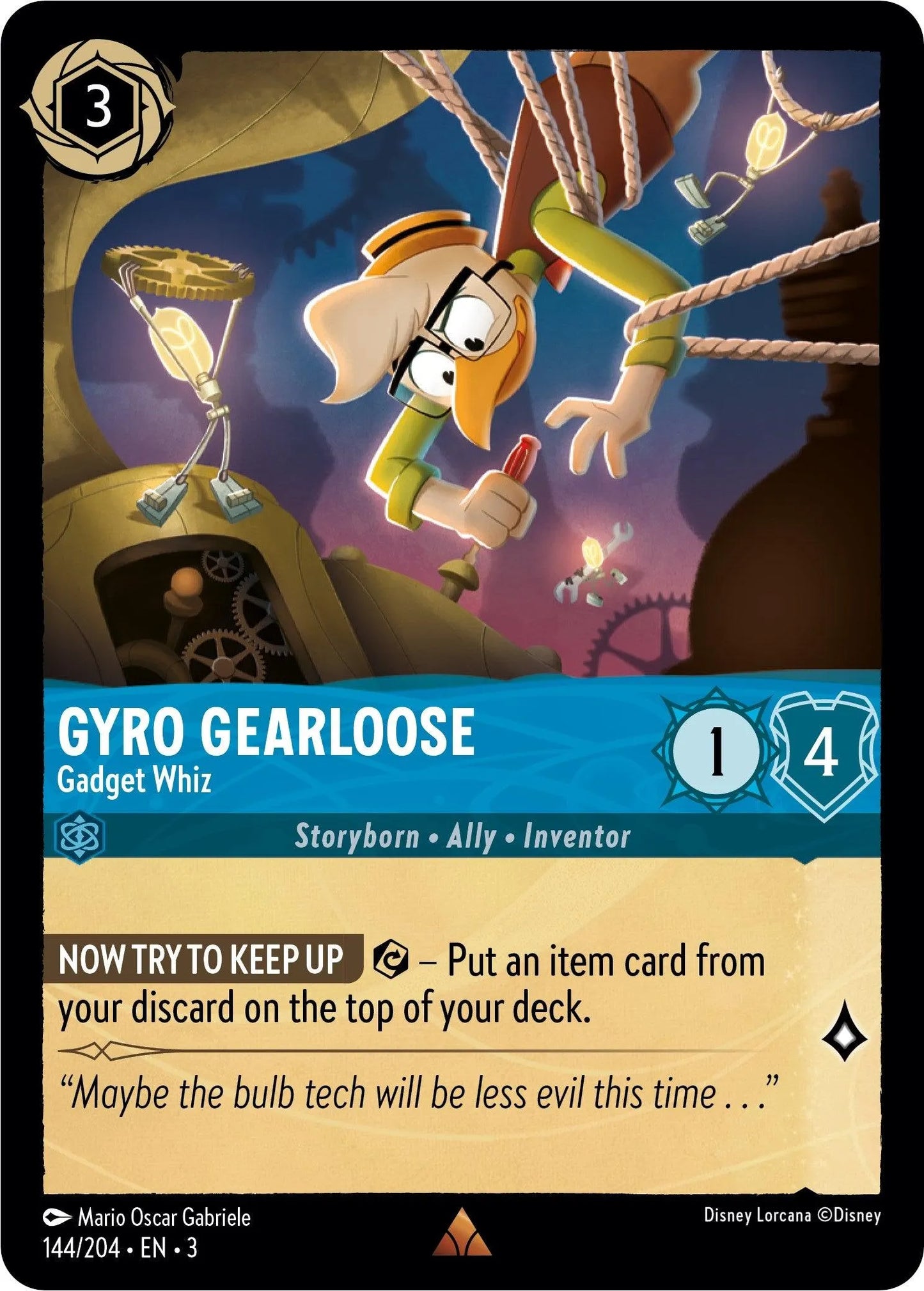 Gyro Gearloose - Gadget Whiz (144//204) [Into the Inklands] - Emmett's ToyStop