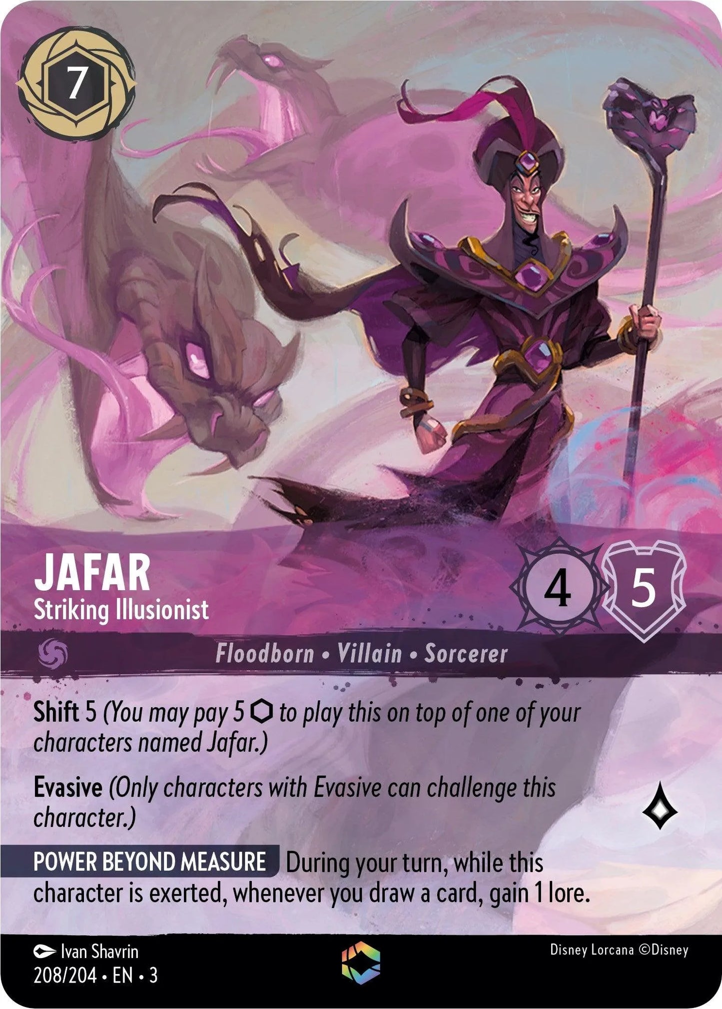 Jafar - Striking Illusionist (Alternate Art) (208/204) [Into the Inklands] - Emmett's ToyStop