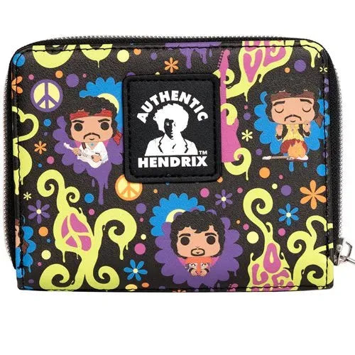 Jimi Hendrix Love and Flowers All-Over Print Wallet - Emmett's ToyStop