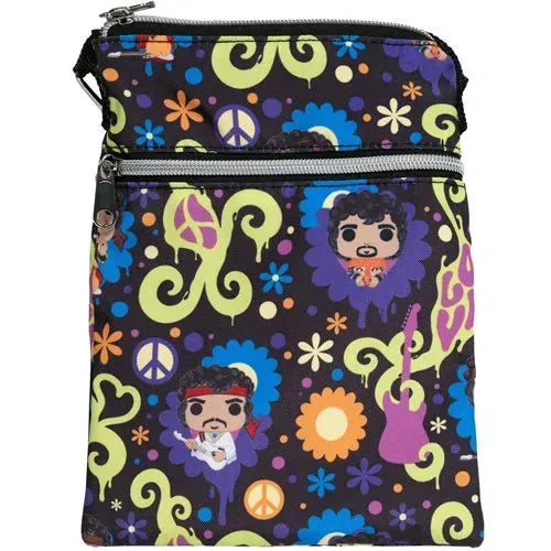 Jimi Hendrix Love and Flowers Crossbody Passport Bag - Emmett's ToyStop