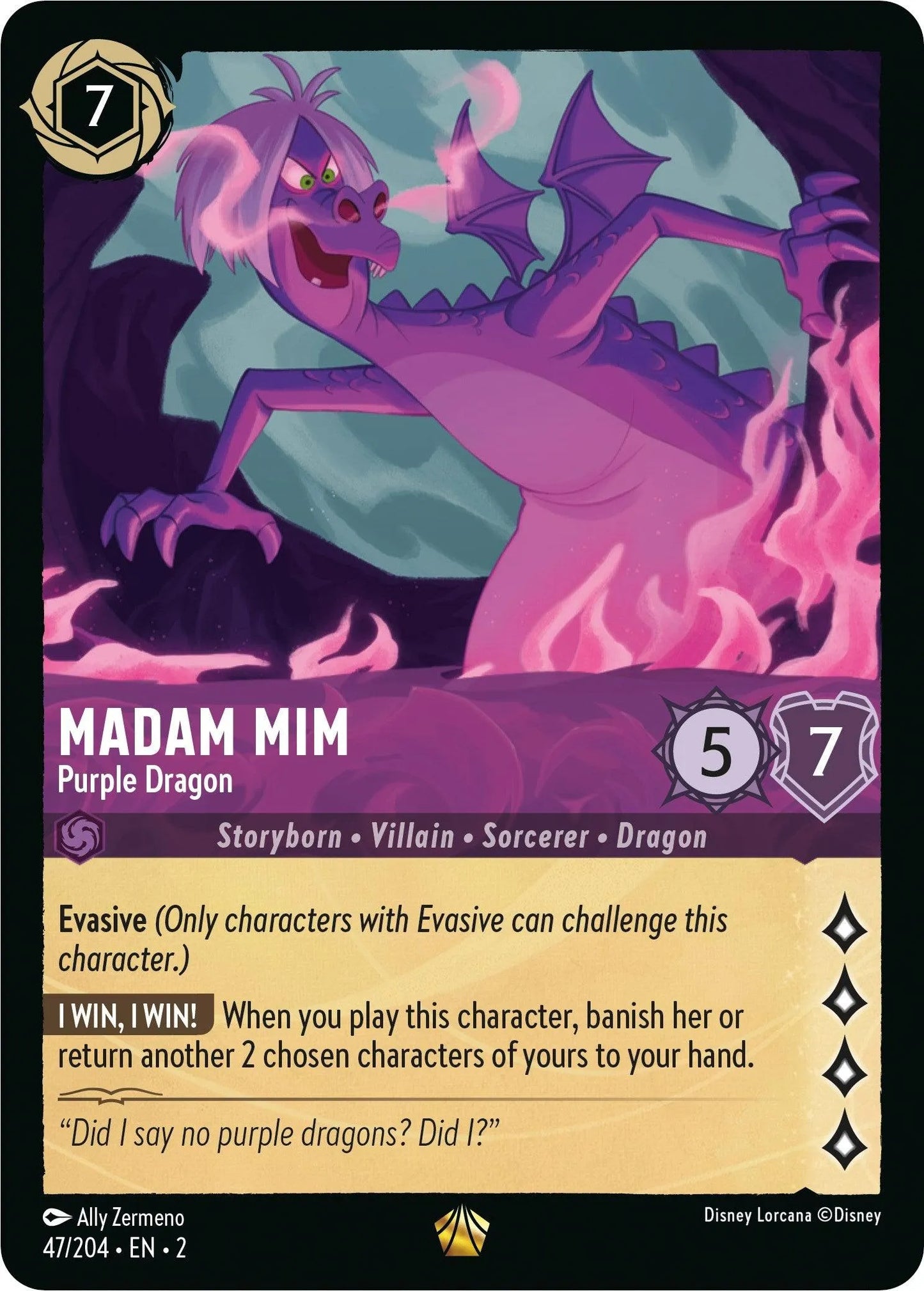 Madam Mim - Purple Dragon (47/204) [Rise of the Floodborn] - Emmett's ToyStop