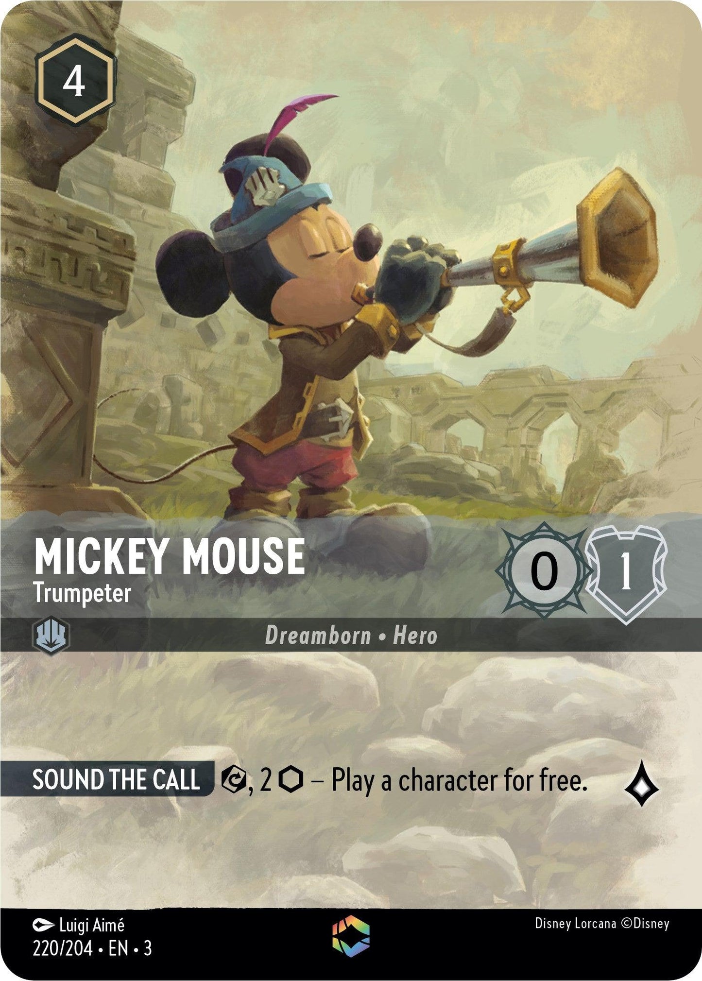 Mickey Mouse -Trumpeter (Alternate Art) (220/204) [Into the Inklands] - Emmett's ToyStop