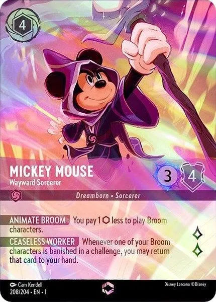 Mickey Mouse - Wayward Sorcerer (Alternate Art) (208/204) [The First Chapter] - Emmett's ToyStop