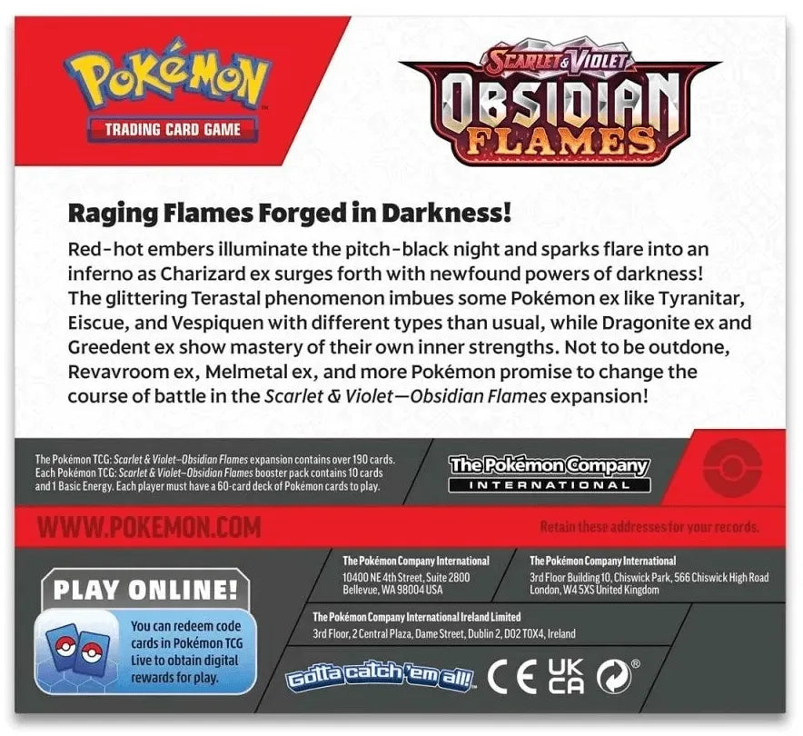 Pokémon TCG: Scarlet & Violet—Obsidian Flames | Booster Box - Emmett's ToyStop