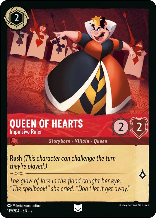 Queen of Hearts - Impulsive Ruler (119/204) [Rise of the Floodborn] - Emmett's ToyStop