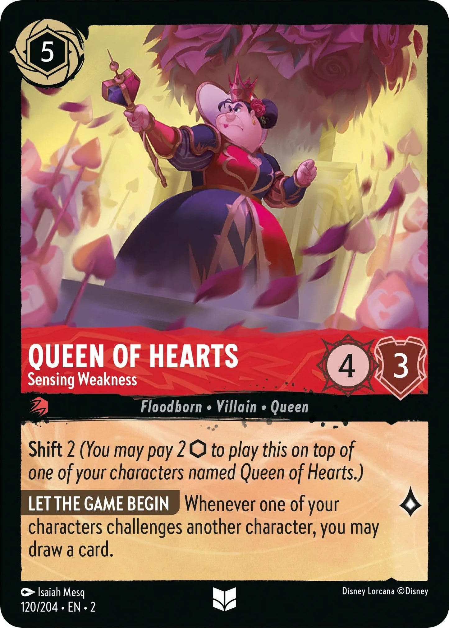 Queen of Hearts - Sensing Weakness (120/204) [Rise of the Floodborn] - Emmett's ToyStop