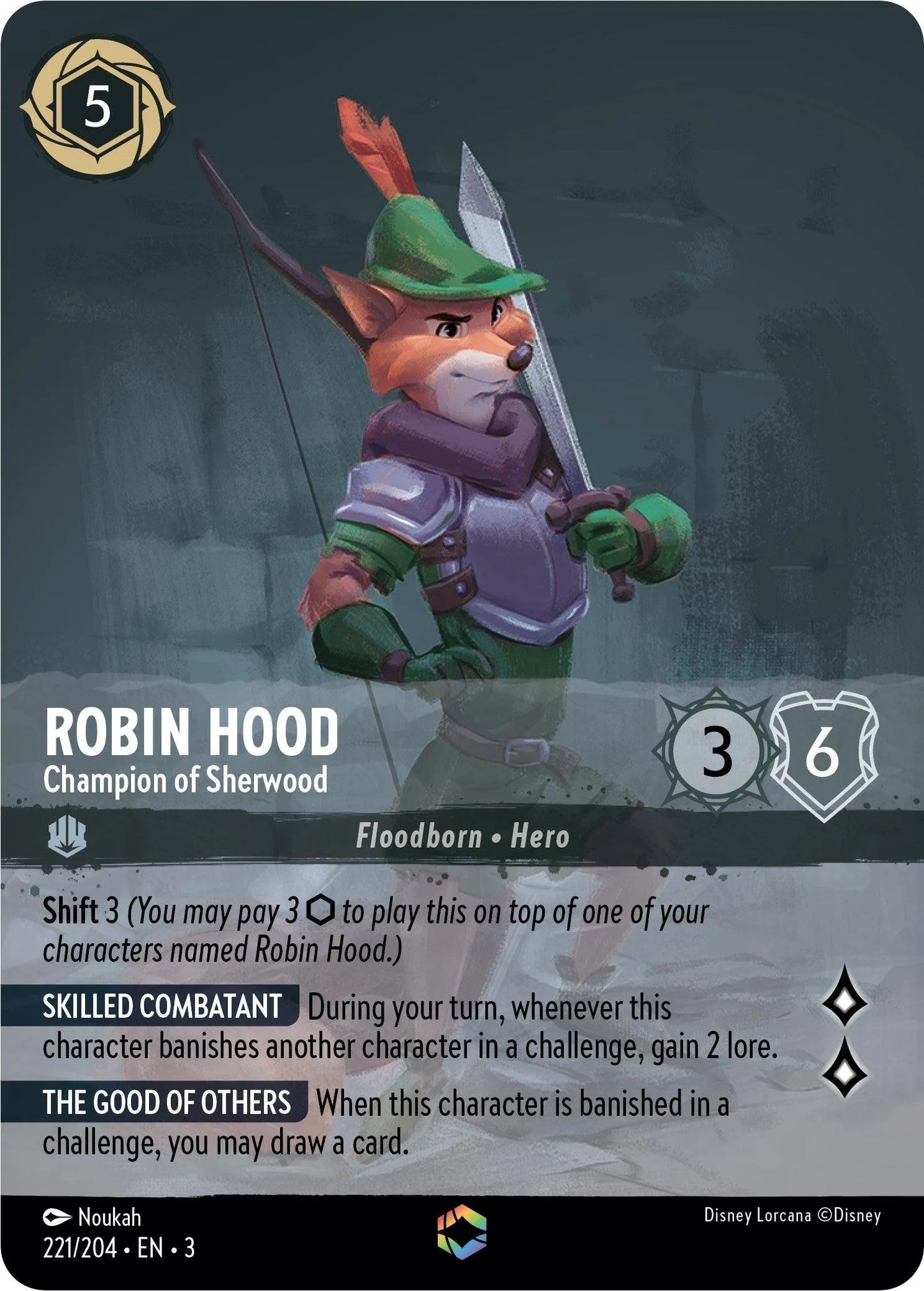 Robin Hood - Champion of Sherwood (Alternate Art) (221/204) [Into the Inklands] - Emmett's ToyStop