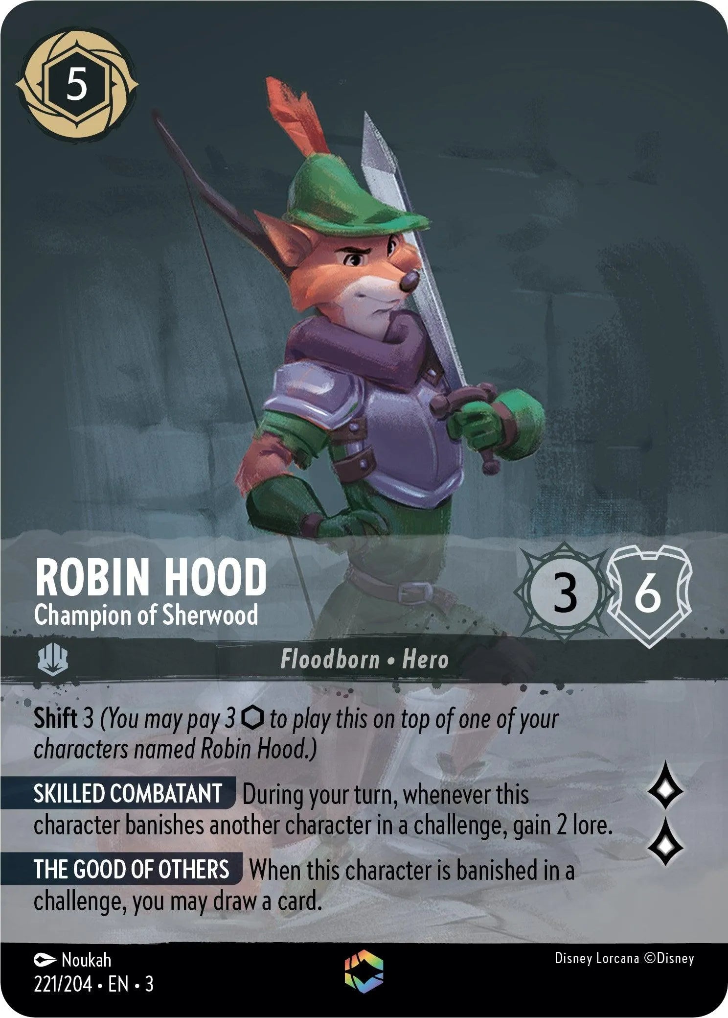 Robin Hood - Champion of Sherwood (Alternate Art) (221/204) [Into the Inklands] - Emmett's ToyStop