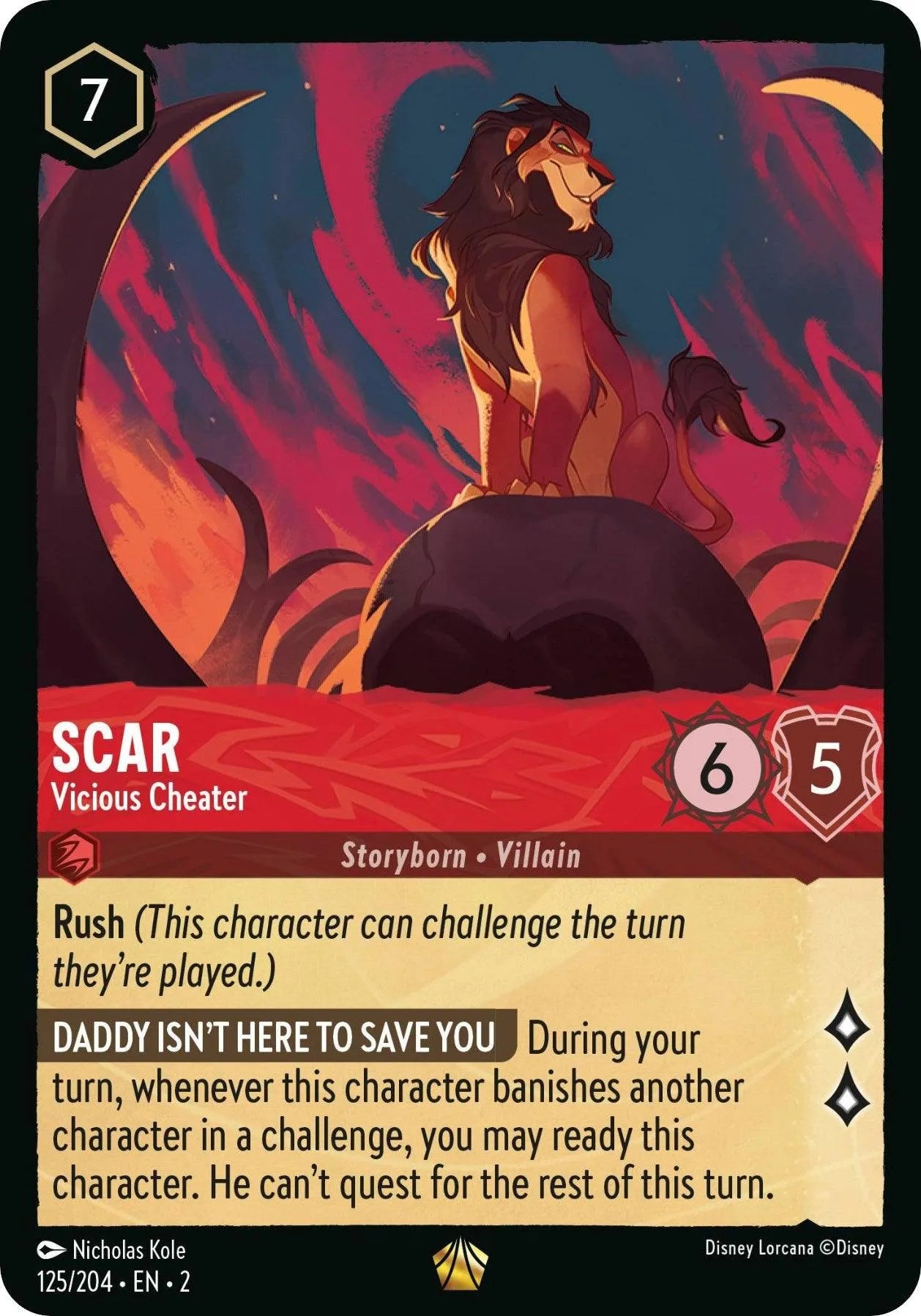 Scar - Vicious Cheater (125/204) [Rise of the Floodborn] - Emmett's ToyStop