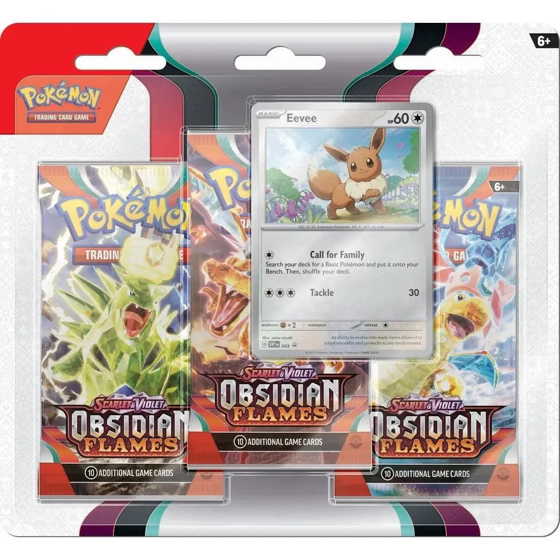 Scarlet & Violet: Obsidian Flames - 3-Pack Blisters (Eevee) - Emmett's ToyStop