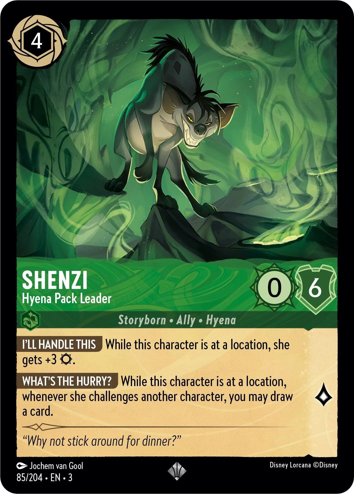 Shenzi - Hyena Pack Leader (85//204) [Into the Inklands] - Emmett's ToyStop