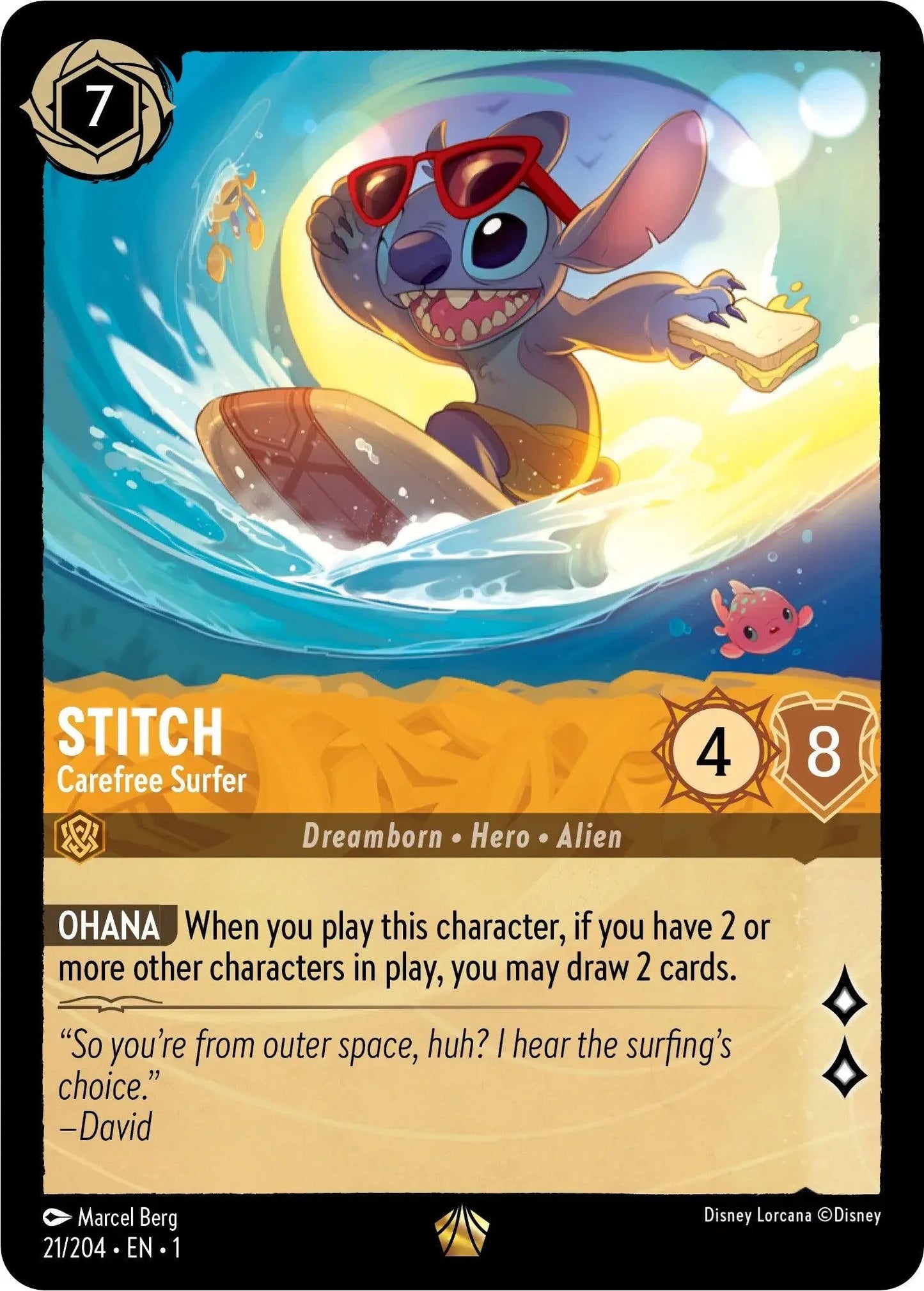 Stitch - Carefree Surfer (21/204) [The First Chapter] - Emmett's ToyStop