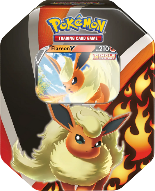 Sword & Shield: Evolving Skies - Eevee Evolutions Tin (Flareon V) - Emmett's ToyStop