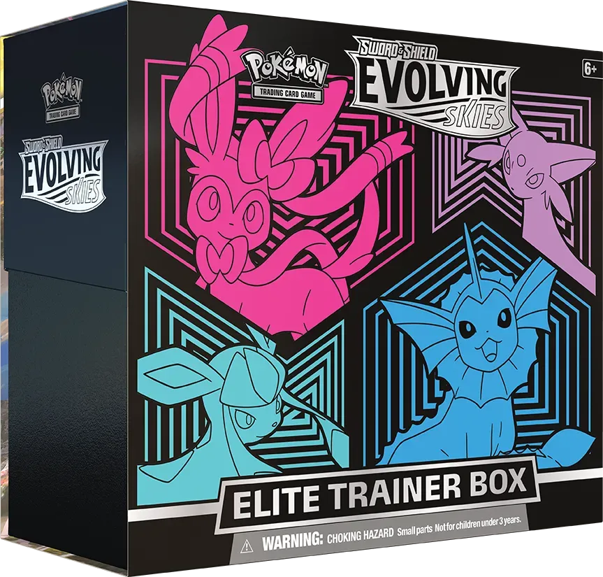 Sword & Shield: Evolving Skies - Elite Trainer Box (Glaceon/Vaporeon/Sylveon/Espeon) - Emmett's ToyStop